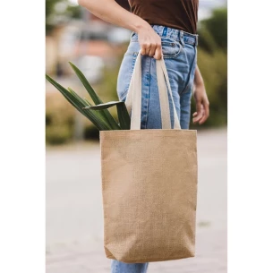Jeco shoppingväska i jute - Beige