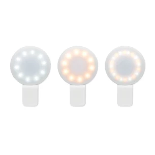 LED-selfielampa med klämma - PINNY- vit