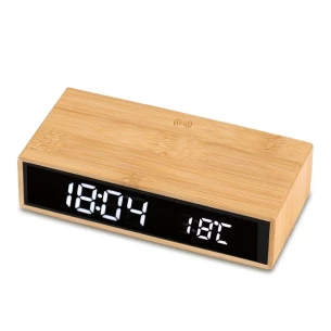 Conti induktiv laddare med klocka och termometer - Beige