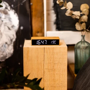 Conti induktiv laddare med klocka och termometer - Beige