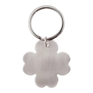 Nyckelring med 4-klöver i metall - Silver