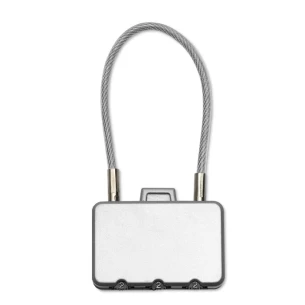 Hänglås för bagage. - THREECODE - silver matt
