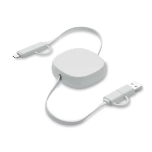 60 Watt utdragbar laddningskabel - LINEA - Vit