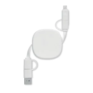 60 Watt utdragbar laddningskabel - LINEA - Vit