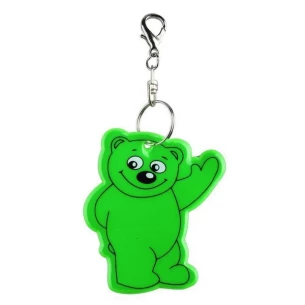 Nyckelring med reflekterande teddybjörn - Grön