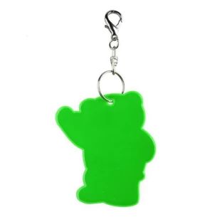 Nyckelring med reflekterande teddybjörn - Grön