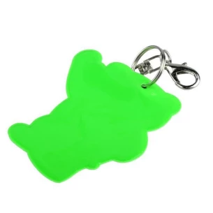 Nyckelring med reflekterande teddybjörn - Grön