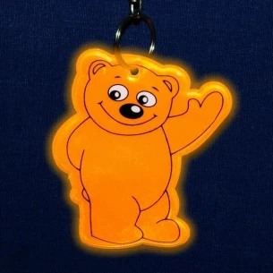 Nyckelring med reflekterande teddybjörn - Orange