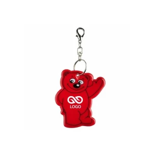 Nyckelring med reflekterande teddybjörn - Röd