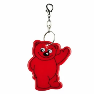 Nyckelring med reflekterande teddybjörn - Röd