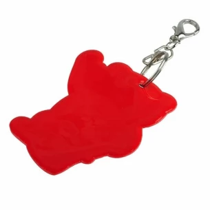 Nyckelring med reflekterande teddybjörn - Röd
