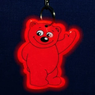 Nyckelring med reflekterande teddybjörn - Röd
