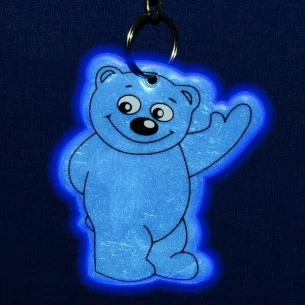 Nyckelring med reflekterande teddybjörn - Blå
