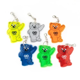 Nyckelring med reflekterande teddybjörn - Blå