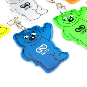 Nyckelring med reflekterande teddybjörn - Blå