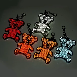 Nyckelring med reflekterande plastbjörn - Orange