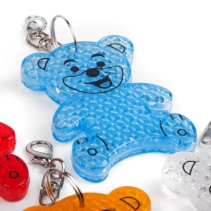 Nyckelring med reflekterande plastbjörn - Blå