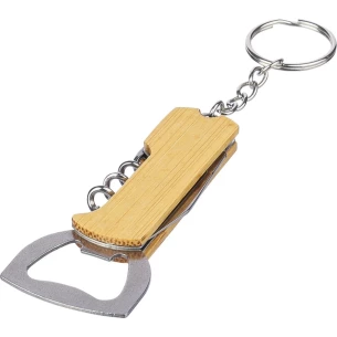 3-i-1-nyckelring i bambu - Brun