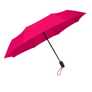LEEDS hopfällbart paraply, automatiskt - Rosa