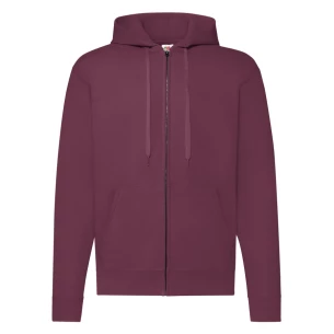 FOTL Sweatshirt med genomgående dragkedja och huva - Vinröd