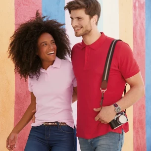 Fruit Of The Loom Premium pikétröja - Blå